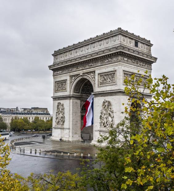 Aerial view of Arc de Triomphe, Paris