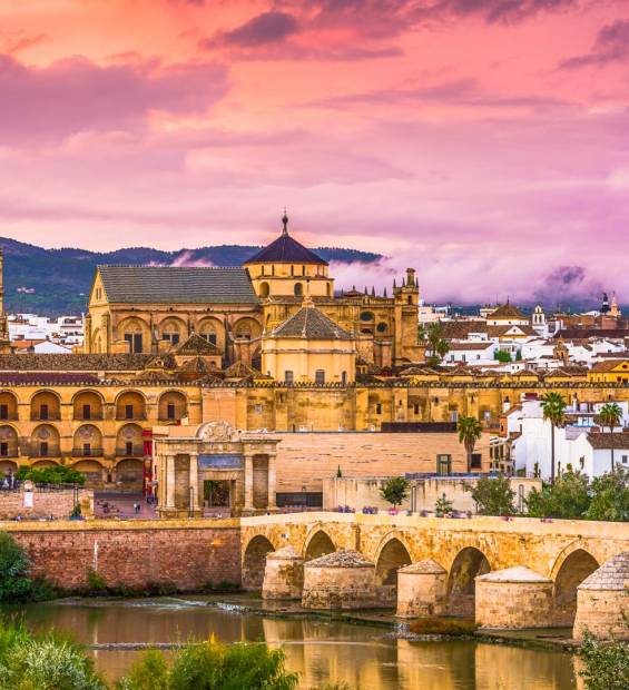 Cordoba, Spain at the Mosque-Cathedral and Roman Bridge.ÿ