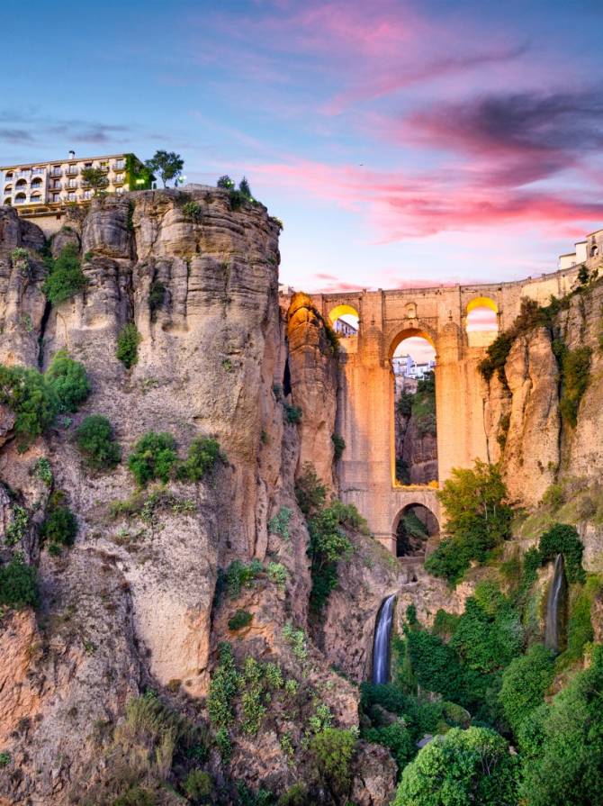 Ronda, Spain at Puente Nuevo Bridge.