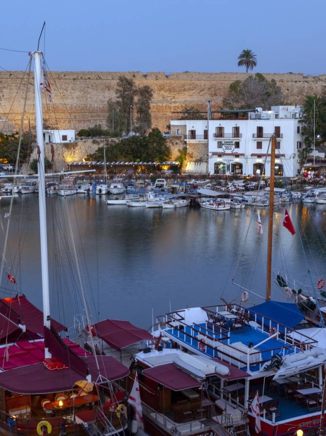 The harbor at Kyrenia (Girne) in the Turkish Republic of Northern Cyprus.
